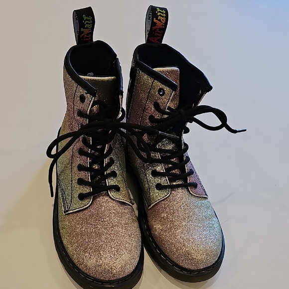 Dr. Martens Other - Dr. Martens Kids Glitter Boots - Pink and Silver Size 4 Women's